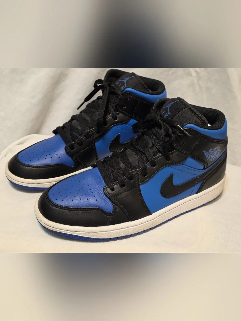 Nike Air Jordan 1 Mid Black Royal Blue White DQ8426-042 Mens Sz 8